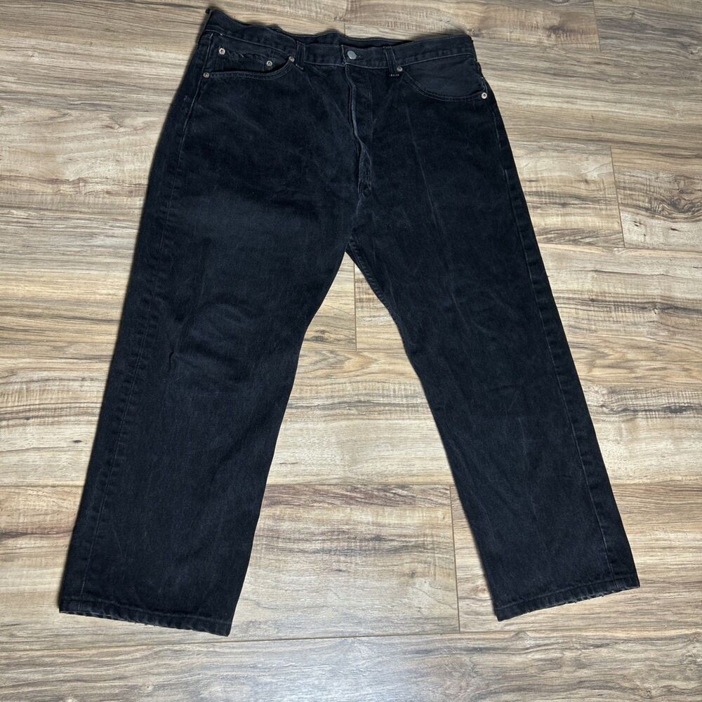 Vintage 90s Levi's 501 Black Denim Jeans Made in USA 1998 38x32